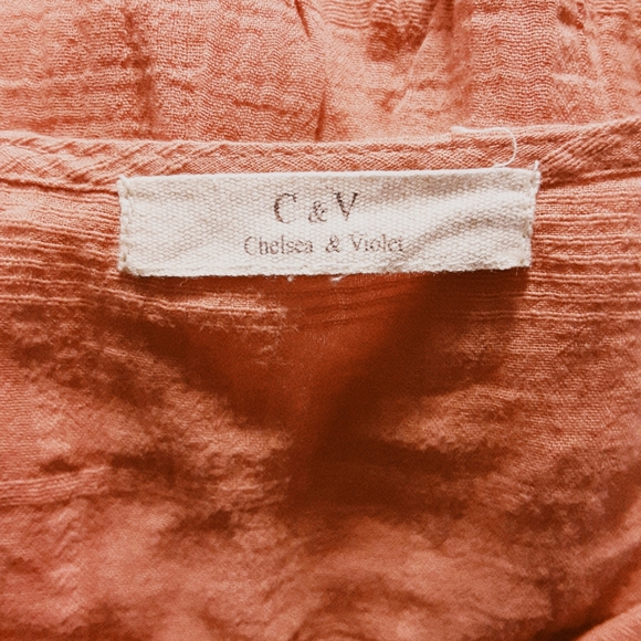 C&V Cottage Style Crepe Mini Dress with Ruffles & Bell Sleeves - Picture 6 of 15